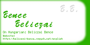 bence beliczai business card